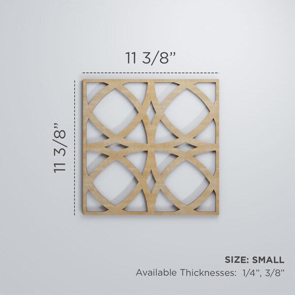 Small Fleetwood Decorative Fretwork Wood Wall Panels, Birch, 11 3/8W X 11 3/8H X 3/8T